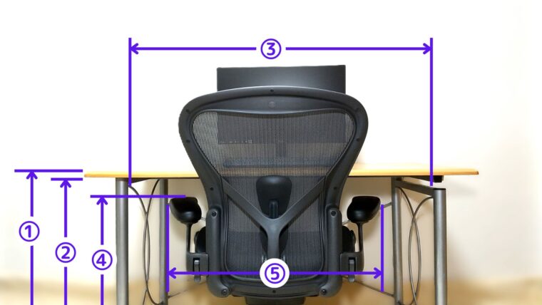 机と椅子の測るべき寸法
