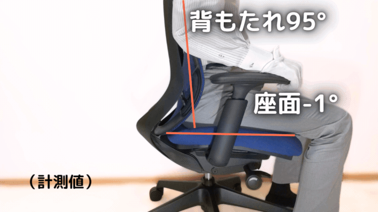 シルフィーのリクライニング角度