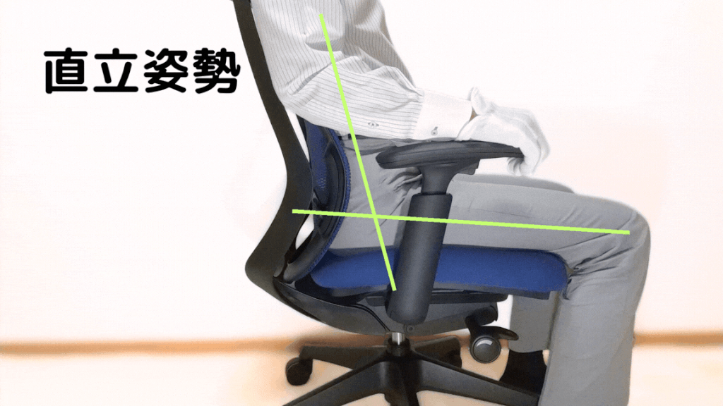 座面前傾機能による腹部圧迫の緩和