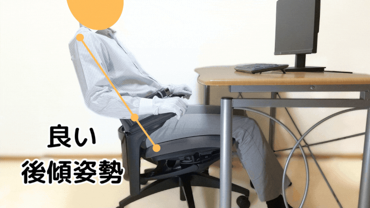 良い後傾姿勢と悪い後傾姿勢