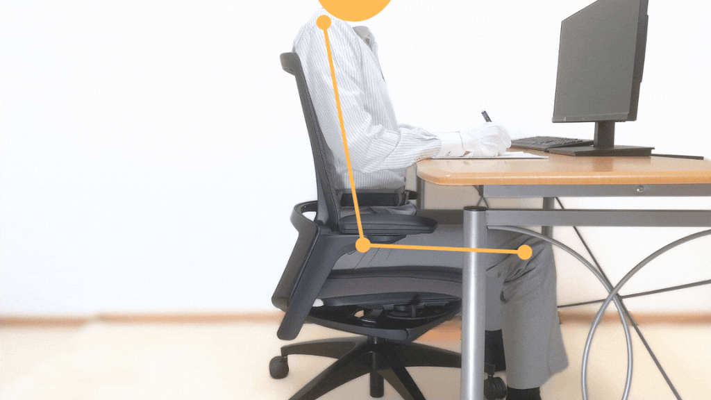 フィノラの座面高さによる姿勢の違い